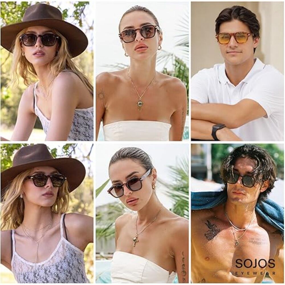 Sojos Vintage Retro Square Polarized Sunglasses F… - image 3